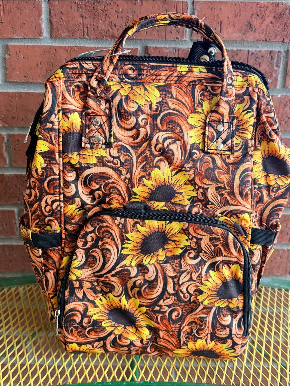 NWT Baby Backpack Diaper Bag with Sunflowers